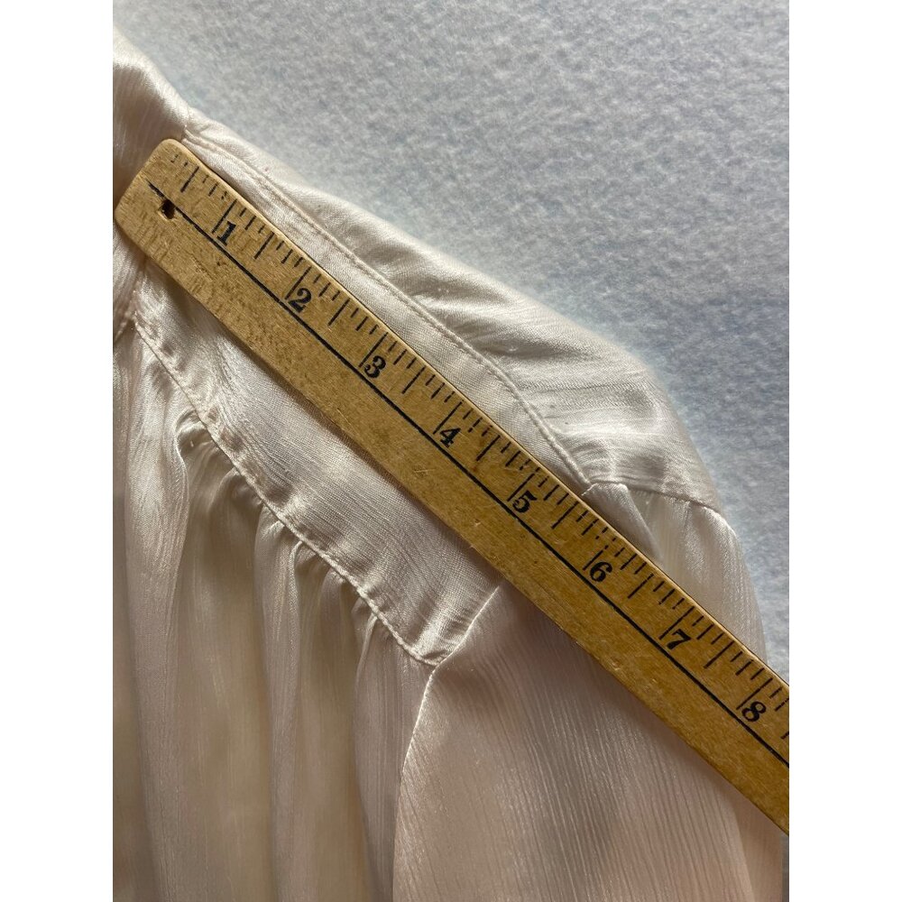 Vintage Russ Satin Business Blouse with Scarf Button Up Long Sleeve Size 12 - Picture 11 of 12